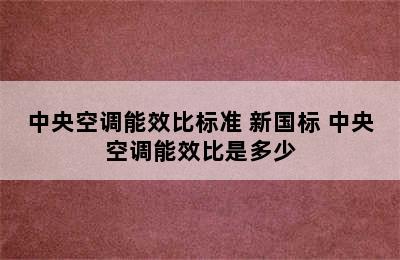 中央空调能效比标准 新国标 中央空调能效比是多少